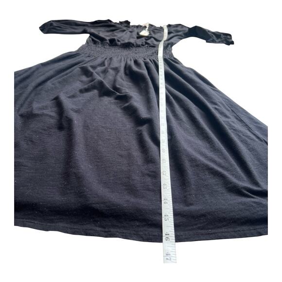 Sundry Smock-Waist Dress Womens Medium Black Midi Pullover Stretch USA NWT - Picture 10 of 13